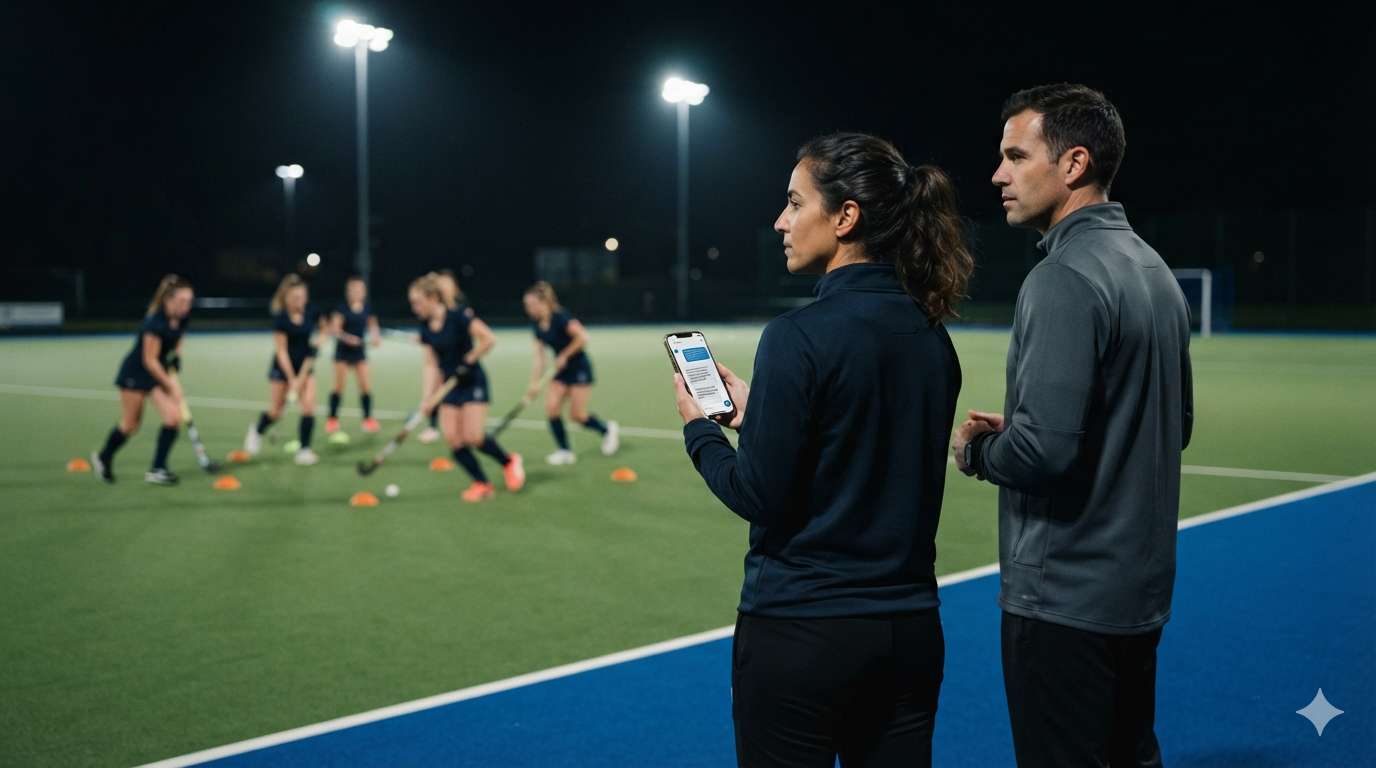 Entrenador usando PCEX en la cancha